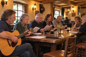 Illustratief sfeerbeeld van een Ierse muzieksessie