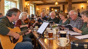 Illustratief sfeerbeeld van een Ierse muzieksessie